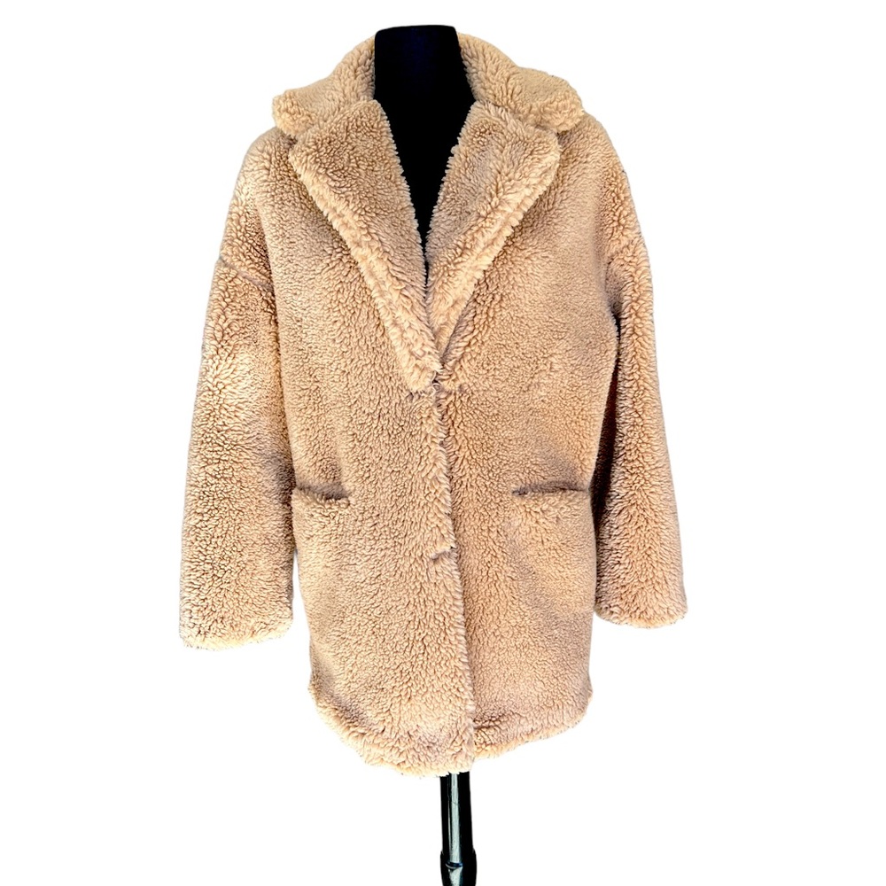 TOPSHOP TEDDY COAT Women’s Size 4 Excellent Pre-Owned Condition